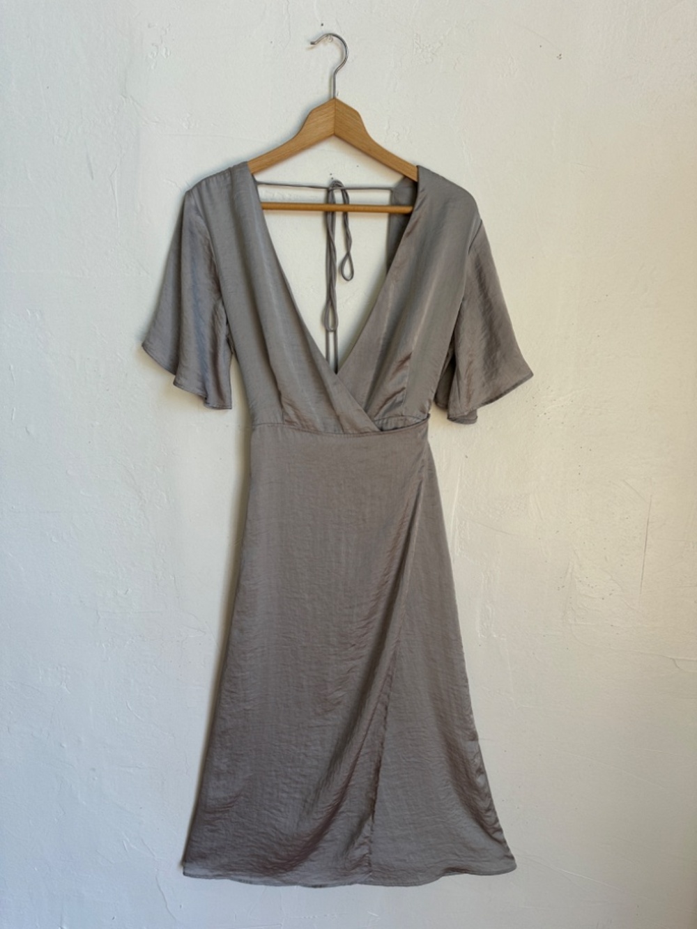 Whimsy + Row Lola Wrap Dress - Grey Small Maxi Dress